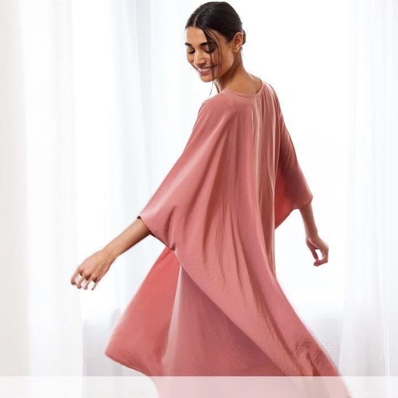 Mimu Maxi Cacade Square Dress Rose One Size Drapes - Picture 6 of 12